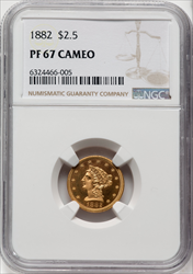 1882 $2.50 CA Proof Liberty Quarter Eagles NGC PR67