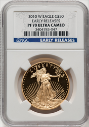 2010-W $50 One-Ounce Gold Eagle First Strike DC Modern Bullion Coins NGC MS70