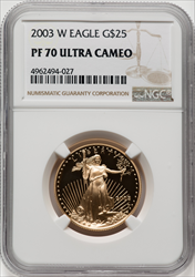 2003-W $25 Half-Ounce Gold Eagle DC Modern Bullion Coins NGC MS70
