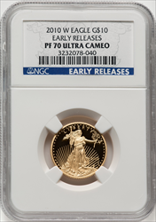 2010-W $10 Quarter-Ounce Gold Eagle First Strike DC Modern Bullion Coins NGC MS70