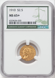 1910 $2.50 NGC Plus Indian Quarter Eagles NGC MS65+