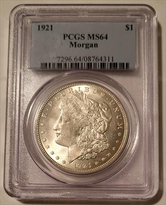 1921 Morgan Silver Dollar VAM-45 R5 MS64 PCGS Stickered Reverse
