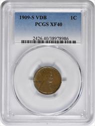 1909-S VDB Lincoln Cent EF40 PCGS