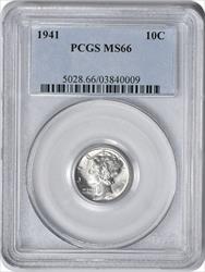 1941 Mercury Silver Dime MS66 PCGS