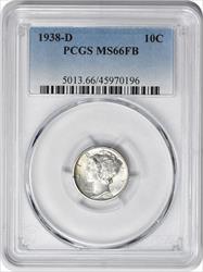 1938-D Mercury Silver Dime MS66FB PCGS