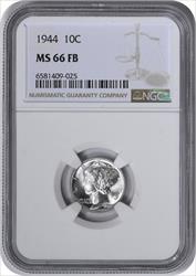 1944 Mercury Silver Dime MS66FB NGC