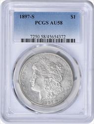 1897-S Morgan Silver Dollar AU58 PCGS