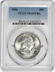 1950 Franklin Silver Half Dollar MS65FBL PCGS