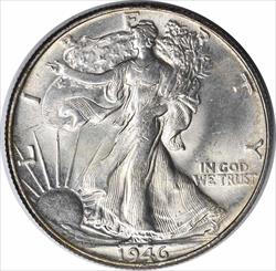 1946 Walking Liberty Silver Half Dollar MS63 Uncertified