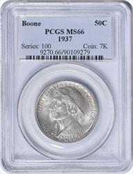 Boone Commemorative Silver Half Dollar 1937 MS66 PCGS