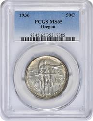 Oregon Commemorative Silver Half Dollar 1936 MS65 PCGS