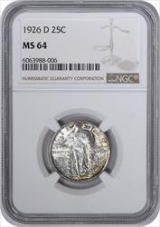 1926-D Standing Liberty Silver Quarter MS64 NGC