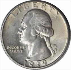 1939-D Washington Silver Quarter AU58 Uncertified