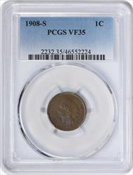 1908-S Indian Cent VF35 PCGS