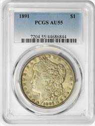 1891 Morgan Silver Dollar AU55 PCGS