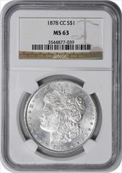 1878-CC Morgan Silver Dollar MS63 NGC