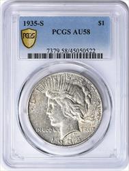 1935-S Peace Silver Dollar AU58 PCGS