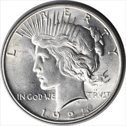 1925 Peace Silver Dollar MS63 Uncertified
