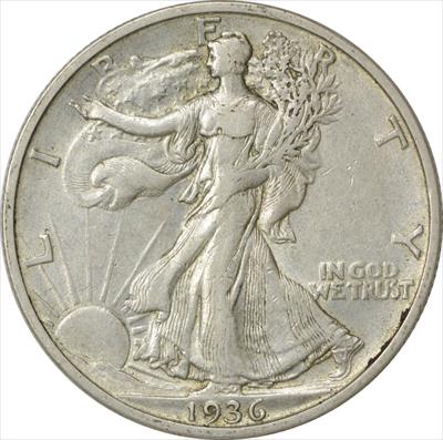1936-S Walking Liberty Silver Half Dollar Choice EF Uncertified