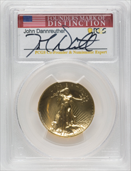 2009 $20 One-Ounce Gold Ultra High Relief Twenty Dollar John Dannreuther MS PCGS Secure Modern Bullion Coins PCGS MS70