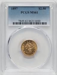 1897 $2.50 Liberty Quarter Eagles PCGS MS61