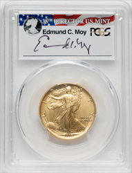 2016-W 50C Walking Liberty Half-Ounce Gold First Strike Moy Signature 1 of 503 SP Modern Bullion Coins PCGS MS70
