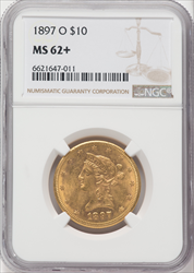 1897-O $10 NGC Plus Liberty Eagles NGC MS62+