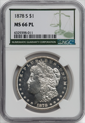 1878-S S$1 PL Morgan Dollars NGC MS66