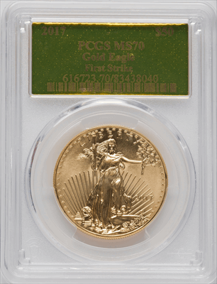 2017 $50 One-Ounce Gold Eagle First Strike MS Modern Bullion Coins PCGS MS70