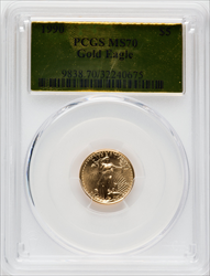 1990 $5 Tenth-Ounce Gold Eagle MS Modern Bullion Coins PCGS MS70