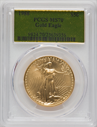 1988 $50 One-Ounce Gold Eagle MS Modern Bullion Coins PCGS MS70