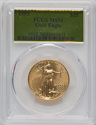 1995 $25 Half-Ounce Gold Eagle MS Modern Bullion Coins PCGS MS70