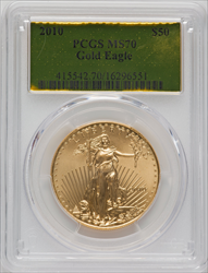 2010 $50 One-Ounce Gold Eagle MS Modern Bullion Coins PCGS MS70