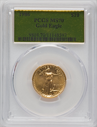 1986 $10 Quarter-Ounce Gold Eagle MS Modern Bullion Coins PCGS MS70