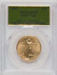 2002 $25 Half-Ounce Gold Eagle MS Modern Bullion Coins PCGS MS70
