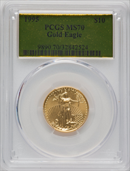 1995 $10 Quarter-Ounce Gold Eagle MS Modern Bullion Coins PCGS MS70