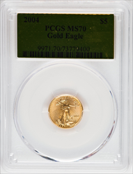 2004 $5 Tenth-Ounce Gold Eagle MS Modern Bullion Coins PCGS MS70