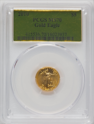 2010 $5 Tenth-Ounce Gold Eagle MS Modern Bullion Coins PCGS MS70