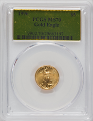 1996 $5 Tenth-Ounce Gold Eagle MS Modern Bullion Coins PCGS MS70