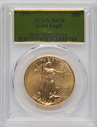1999 $50 One-Ounce Gold Eagle MS Modern Bullion Coins PCGS MS70