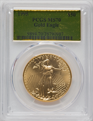 1995 $50 One-Ounce Gold Eagle MS Modern Bullion Coins PCGS MS70