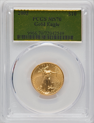 2003 $10 Quarter-Ounce Gold Eagle MS Modern Bullion Coins PCGS MS70
