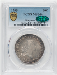 1795 50C O-131 MS CAC PCGS Secure PCGS Plus Early Half Dollars PCGS MS64+