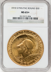 1915-S $50 ROUND NGC Plus Commemorative Gold NGC MS65+