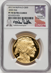 2012-W $50 One-Ounce Gold Buffalo PR DC Modern Bullion Coins NGC MS70