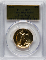 2009 $20 One-Ounce Gold Ultra High Relief Twenty Dollar MS Modern Bullion Coins PCGS MS70