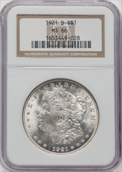 1921-D S$1 Morgan Dollars NGC MS66