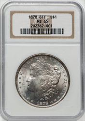 1878 8TF S$1 Morgan Dollars NGC MS65