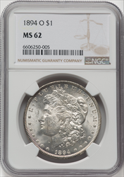 1894-O S$1 Morgan Dollars NGC MS62