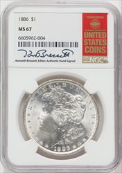 1886 S$1 Morgan Dollars NGC MS67